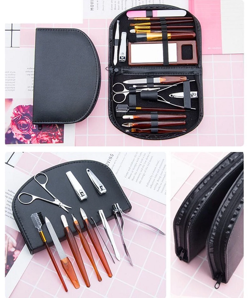 Manicure Set - 18 Stuk(s) - Make Up Set - Nagelschaar - Nagelvijl - Brush - Kerstcadeau 7 Manicure Set - 18 Stuk(s) - Make Up Set - Nagelschaar - Nagelvijl - Brush - Kerstcadeau - Afbeelding 7