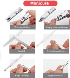 Luxe Manicure En Pedicure Set - Nagelverzorging - Nail Art - 18 Delig - Zwart 10 Luxe Manicure En Pedicure Set - Nagelverzorging - Nail Art - 18 Delig - Zwart -Cosmeticawinkel 1077x1200