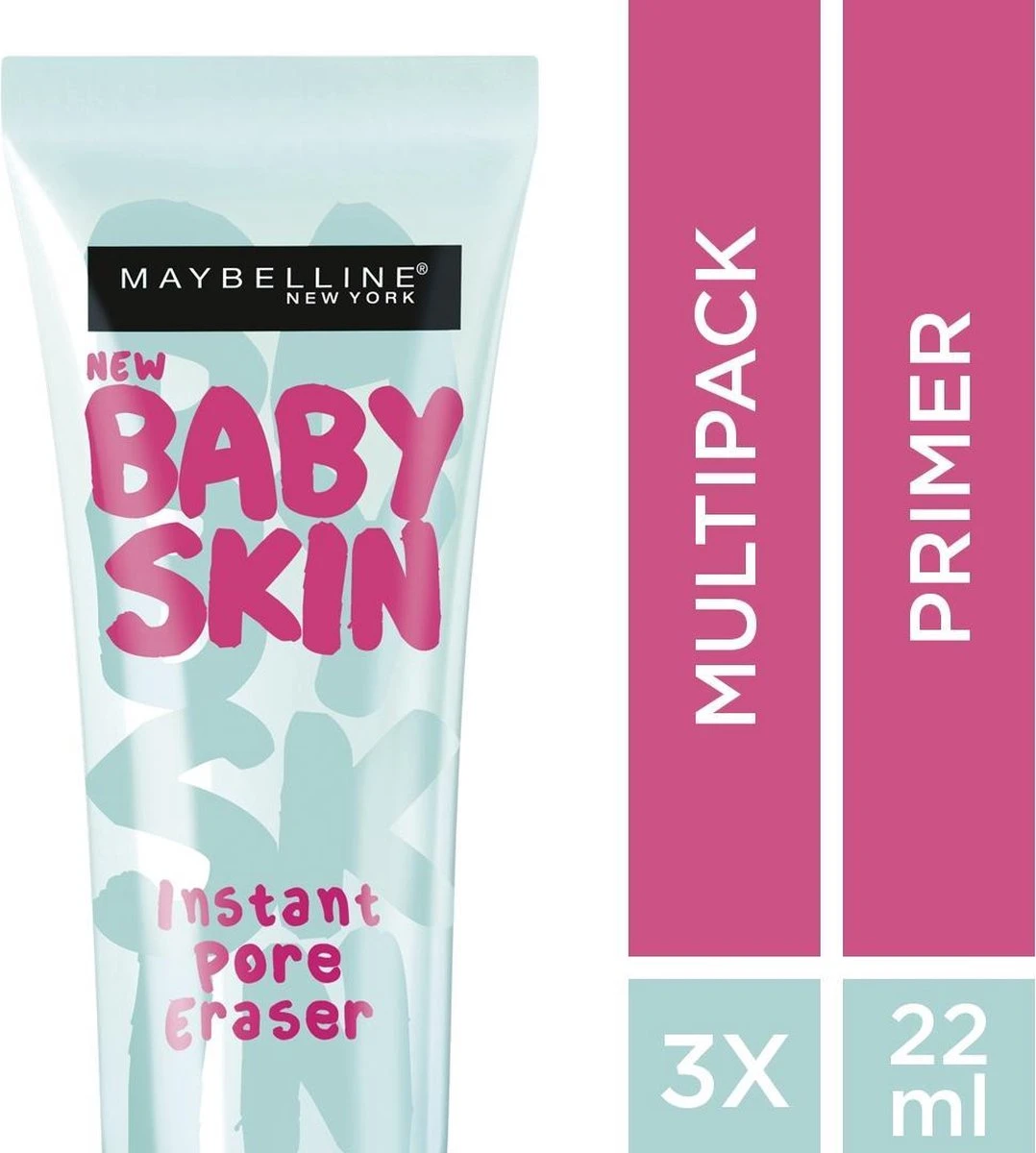 Maybelline Babyskin Pore Eraser Primer - Transparant - 3 Stuks - Voordeelverpakking 2 Maybelline Babyskin Pore Eraser Primer - Transparant - 3 Stuks - Voordeelverpakking - Afbeelding 2