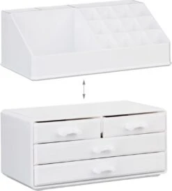 A&K 2in1 Make-up Organizer - 4 Lades Cosmetica Opbergdoos - Kaptafel - Wit 21 A&K 2in1 Make-up Organizer - 4 Lades Cosmetica Opbergdoos - Kaptafel - Wit -Cosmeticawinkel 1083x1200 3