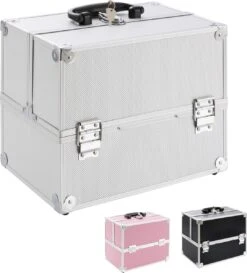 AREBOS Cosmetica Koffer - Beauty Case - Cosmetica Trolley - 15 L - Zilber 23 AREBOS Cosmetica Koffer - Beauty Case - Cosmetica Trolley - 15 L - Zilber -Cosmeticawinkel 1084x1200