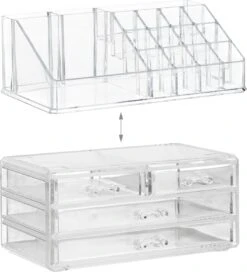 Relaxdays Make-up Organizer - Tweedelig - Cosmetica Opbergdoos - Transparant 32 Relaxdays Make-up Organizer - Tweedelig - Cosmetica Opbergdoos - Transparant -Cosmeticawinkel 1088x1200 3