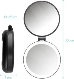 Navaris 1x/5x Vergrotende Make-up Spiegel - Compacte Opvouwbare Kap- En Reisspiegel - Led-verlichte Dubbelzijdige Make-upspiegel - Zwart 12 Navaris 1x/5x Vergrotende Make-up Spiegel - Compacte Opvouwbare Kap- En Reisspiegel - Led-verlichte Dubbelzijdige Make-upspiegel - Zwart -Cosmeticawinkel 1128x1200 5