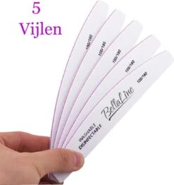 5 Stuks Nagelvijl Zebra Vijl Moon 100/180 Grit - BellaLine - Grof / Zachte Vijl - Hoge Kwaliteit - Professionele - Nagelvijlen - Maan - Gelnagels - Nagel Verzorging - Banaan - Acrylnagels - Nagel Vijl - Shellac - High Quality - Kunstnagels - Manicure