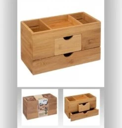 Sieraden/make-up Organizer Met 3 Vakken En 2 Lades 24 X 14,5 Cm Van Bamboe - Sieradenkastje - Make-upkastje - Organizers 8 Sieraden/make-up Organizer Met 3 Vakken En 2 Lades 24 X 14,5 Cm Van Bamboe - Sieradenkastje - Make-upkastje - Organizers -Cosmeticawinkel 1144x1200 3