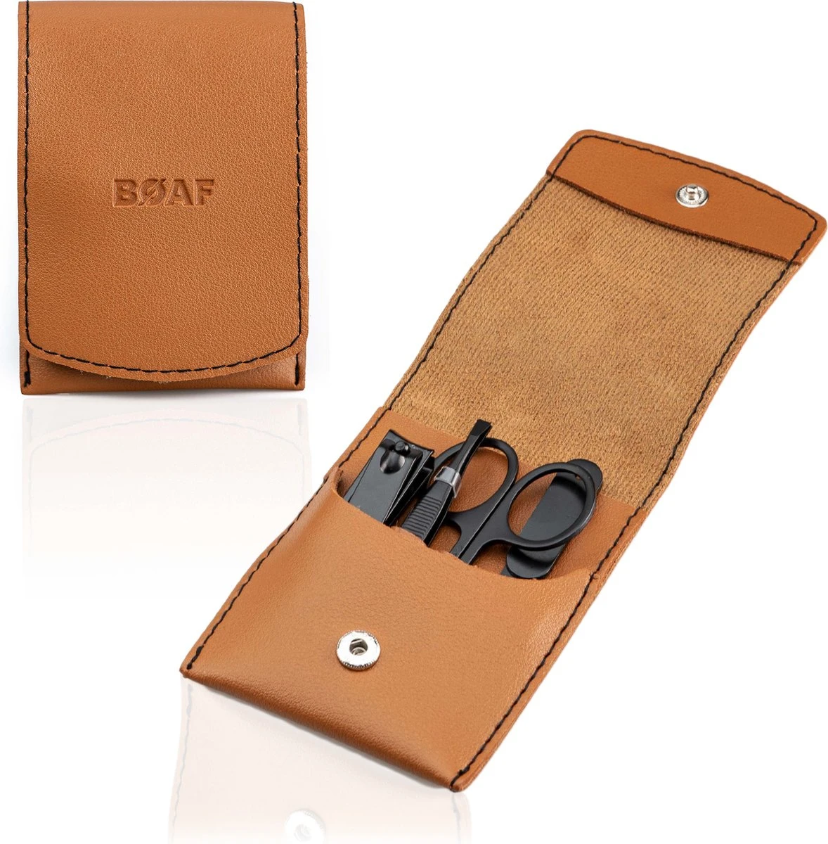 Merkloos Manicure Set - Travel Kit - Luxe 4-delige Set - Met Lederen Opbergetui - Voor Handverzorging - Voetverzorging - Gezichtsverzorging - Nagelschaartje 1 Merkloos Manicure Set - Travel Kit - Luxe 4-delige Set - Met Lederen Opbergetui - Voor Handverzorging - Voetverzorging - Gezichtsverzorging - Nagelschaartje