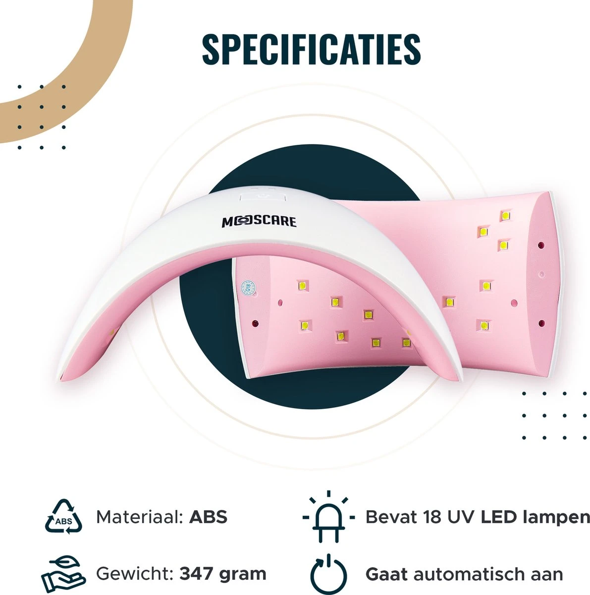 MOOSCARE 36 Watt LED Lamp Voor Gellak Nagels – Nageldroger – Gellak Lamp - UV Lamp Gelnagels - Nail Art Nagellamp - Gel Nagellak Nageldroger 4 MOOSCARE 36 Watt LED Lamp Voor Gellak Nagels – Nageldroger – Gellak Lamp - UV Lamp Gelnagels - Nail Art Nagellamp - Gel Nagellak Nageldroger - Afbeelding 4