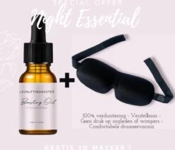 LashLiftingMaster Oil + GRATIS 3D SLAAPMASKER + Boosting Eyelash - Wimper Borstel - Wimper Serum Met Vitamine C En E - Wonderolie - Natuurlijk Sterke Lange Dikke Wimper Groei - Castor Olie - Lashlift - Haarolie - Baardolie -Cosmeticawinkel 1200x1026 1