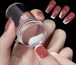 Nagelstempel Met Schraper - French Manicure Tip Stempel - Nagel Stempel Kussen - Siliconen