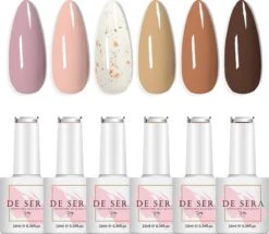 De Sera Gellak 6-delige Set - Gel Nagellak - Nude - Marmer - Un Mélange - 10ML