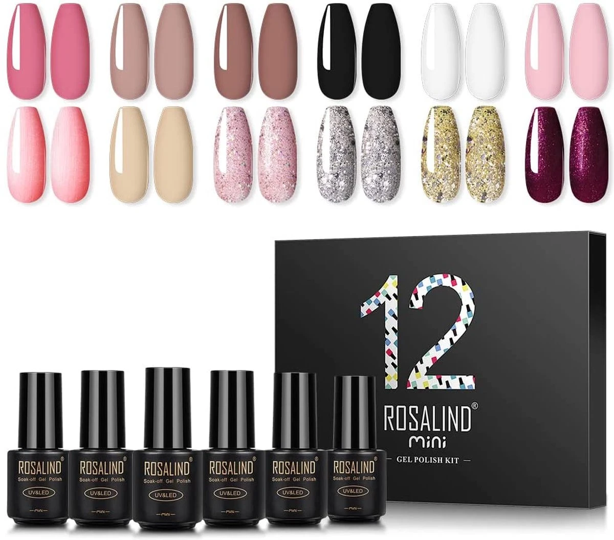 Merkloos Gel Polish Set 14P - Voor Manicure - 12 Stuks - Uv Kleuren, Kleurcode 12-11 - Gel Nagellak Semi Permanente Hybrid - Nail Art Gel Lak Set & Kits RATC12-11 1 Merkloos Gel Polish Set 14P - Voor Manicure - 12 Stuks - Uv Kleuren, Kleurcode 12-11 - Gel Nagellak Semi Permanente Hybrid - Nail Art Gel Lak Set & Kits RATC12-11