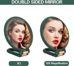 FOGARI Handspiegel Met 1 X 10 X Vergroting, Dubbelzijdige Make-upspiegel, Draagbare Kleine Spiegel, Inklapbare Verstelbare Spiegel Met Handvat, Ronde Reisspiegel, Make-upspiegel, Tafelspiegel, 360 Graden Draaibaar -Cosmeticawinkel 1200x1078 4