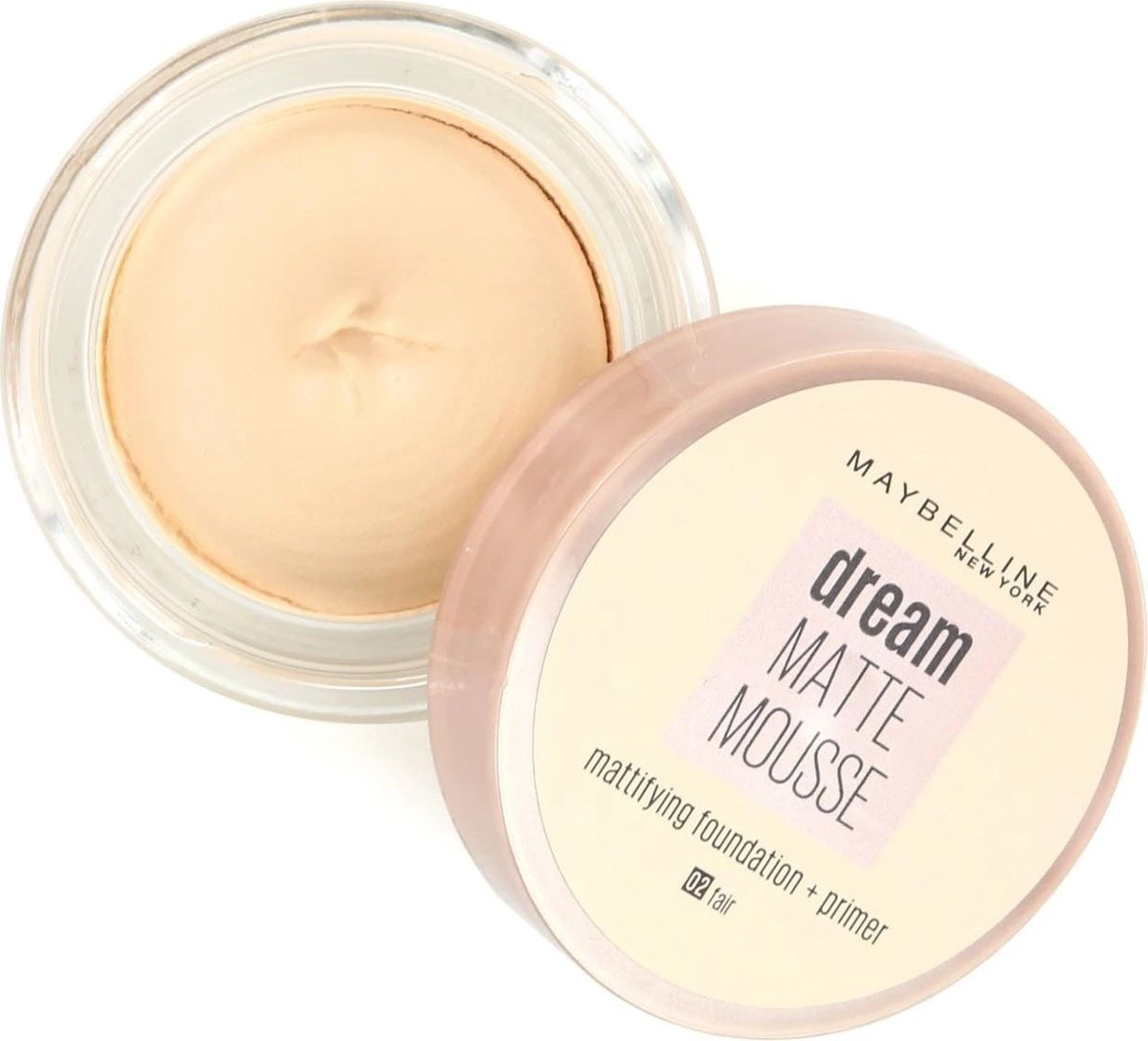 Maybelline Dream Matte Mousse Foundation + Primer - 02 Fair 1 Maybelline Dream Matte Mousse Foundation + Primer - 02 Fair