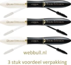 L'Oreal Maq Double Extension Mascara Extra Black 3stuk