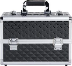 Make-upkoffer, Kapperskoffer, Cosmeticakoffer, Lege Nagelkoffer, Multikoffer, Afsluitbaar Voor Nageldesign/massageolie/fotoapparatuur, 34,7 X 22,2 X 25 Cm HMTM-YAHEE-411176