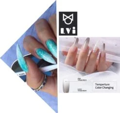 Elvi Polygel Starterskit -Complete Set Inc. USB UV/Led Mini Lamp-6x15g Polygel Kleuren Blauw - Nagelverlenging Polyacryl UV Nagellak-Quick Extension Temperature Color Changing Gel Blue Green -Cosmeticawinkel 1200x1127 5