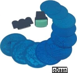 Nagel Stempel Set Met 10 Plaatjes - Nail Art Stempelplaat & Sjablonen - ODaani