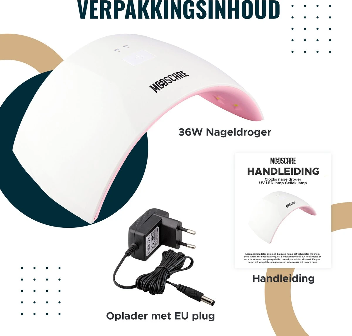 MOOSCARE 36 Watt LED Lamp Voor Gellak Nagels – Nageldroger – Gellak Lamp - UV Lamp Gelnagels - Nail Art Nagellamp - Gel Nagellak Nageldroger 8 MOOSCARE 36 Watt LED Lamp Voor Gellak Nagels – Nageldroger – Gellak Lamp - UV Lamp Gelnagels - Nail Art Nagellamp - Gel Nagellak Nageldroger - Afbeelding 8