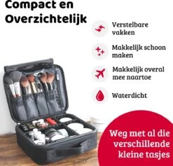 Mmoods Make-up Koffer – Make Up Tas Reizen – Makeup Organizer Verstelbaar -Beautycase Waterdicht – Make-up Tasje Voor Onderweg – Toilettas Voor Cosmetica Zwart -Cosmeticawinkel 1200x1150 13