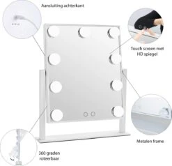 LYVION Hollywood Spiegel Met LED Verlichting - Make-upspiegel - Wit 5 LYVION Hollywood Spiegel Met LED Verlichting - Make-upspiegel - Wit -Cosmeticawinkel 1200x1157 5