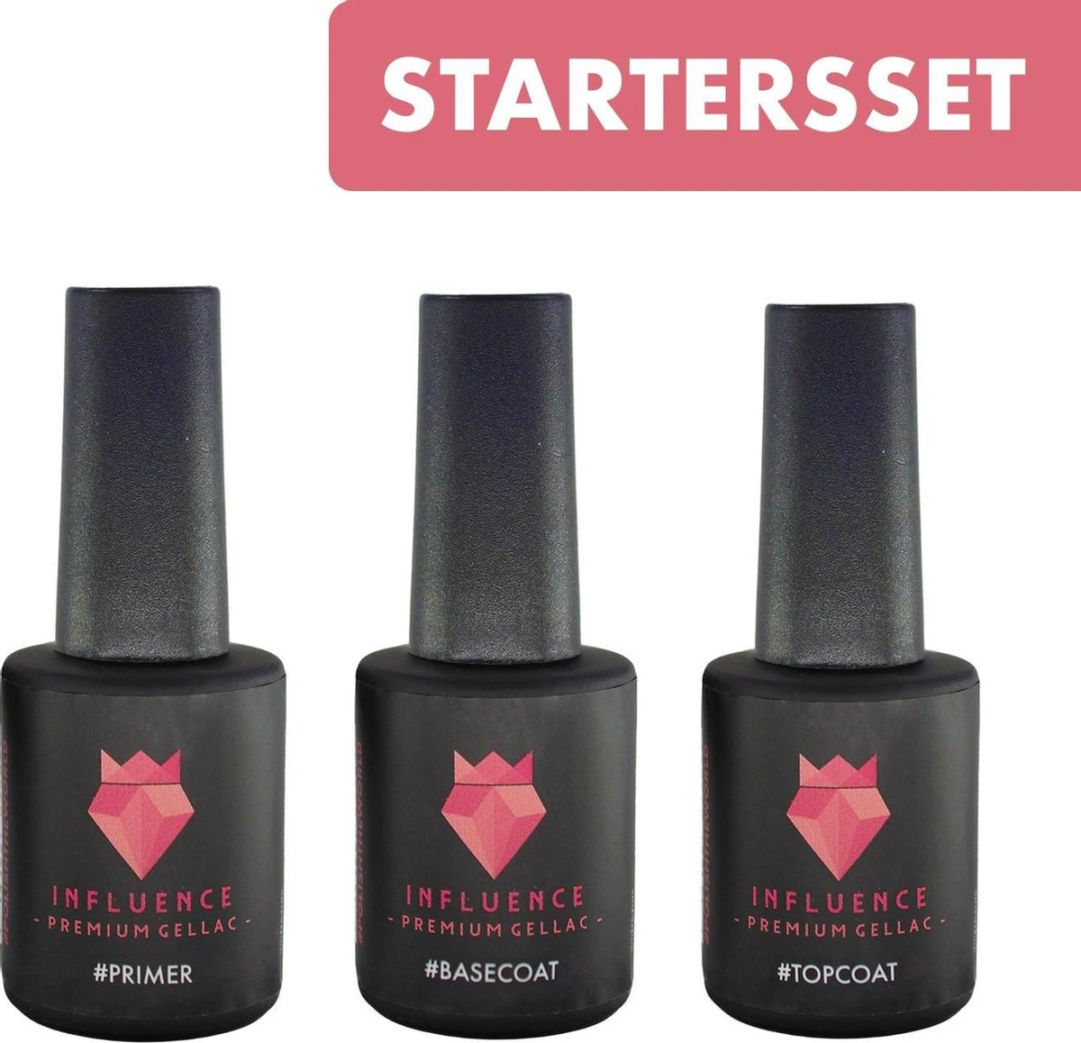 Merkloos Influence Premium Gellac Startersset #ESSENTIALSERIE - Primer - Basecoat - Topcoat 1 Merkloos Influence Premium Gellac Startersset #ESSENTIALSERIE - Primer - Basecoat - Topcoat