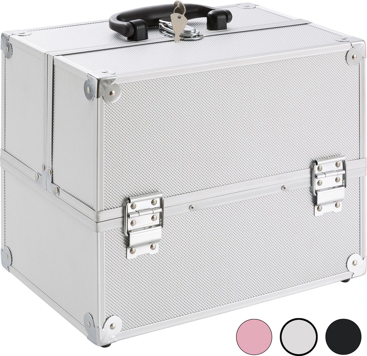 AREBOS Cosmetica Koffer - Beauty Case - Cosmetica Trolley - 15 L - Zilber 3 AREBOS Cosmetica Koffer - Beauty Case - Cosmetica Trolley - 15 L - Zilber - Afbeelding 3