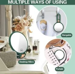 FOGARI Handspiegel Met 1 X 10 X Vergroting, Dubbelzijdige Make-upspiegel, Draagbare Kleine Spiegel, Inklapbare Verstelbare Spiegel Met Handvat, Ronde Reisspiegel, Make-upspiegel, Tafelspiegel, 360 Graden Draaibaar -Cosmeticawinkel 1200x1184 7