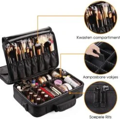 Cosmetica Koffer - Make-up Koffer Met Verstelbare Vakken - Visagie En Nagelstyliste Beauty Koffer - 40x30x14CM -Cosmeticawinkel 1200x1186 6