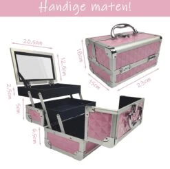 Make Up Koffer Meisjes En Dames Roze - Make Up Organizer Met Spiegel - Cosmetica Koffer - Beautycase Koffer -Cosmeticawinkel 1200x1193 3