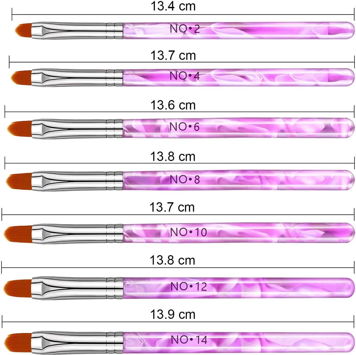 Merkloos 7 Roze Penselen Voor Gel/ Polygel En Glitter - Nagel Kwasten - Nail Brush 6 Merkloos 7 Roze Penselen Voor Gel/ Polygel En Glitter - Nagel Kwasten - Nail Brush - Afbeelding 6