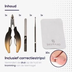 Skeraxo® Professionele Pedicureset Nageltang Kalknagel - Met Nagelvijl & Vuil Verwijderaar - Nagelschaar Voor Harde Teennagels – Nagelknipper Ingegroeide Teennagel - Inclusief Teennagel Correctors -Cosmeticawinkel 1200x1197 23