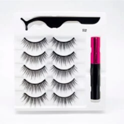 DW4Trading Magnetische Wimpers Met Eyeliner Set - Herbruikbaar - 5 Paar - Zwart