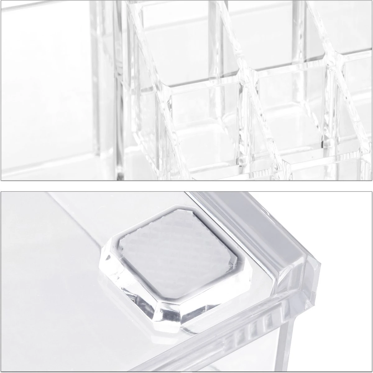 Relaxdays Make-up Organizer - Tweedelig - Cosmetica Opbergdoos - Transparant 15 Relaxdays Make-up Organizer - Tweedelig - Cosmetica Opbergdoos - Transparant - Afbeelding 15