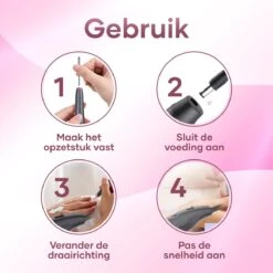 Simver Elektrische Nagelfrees - 11 Nagelvijl Bitjes En 56 Schuurrolletjes - Manicure / Pedicure - Roze - Cadeautip - Kerstcadeau -Cosmeticawinkel 1200x1200 1029
