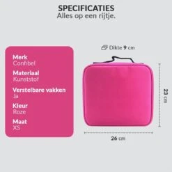 Cosmetica Koffer - Make-up Koffer Met Verstelbare Vakken - Visagie En Nagelstyliste Beauty Koffer - 26x23x9CM - Roze -Cosmeticawinkel 1200x1200 1247
