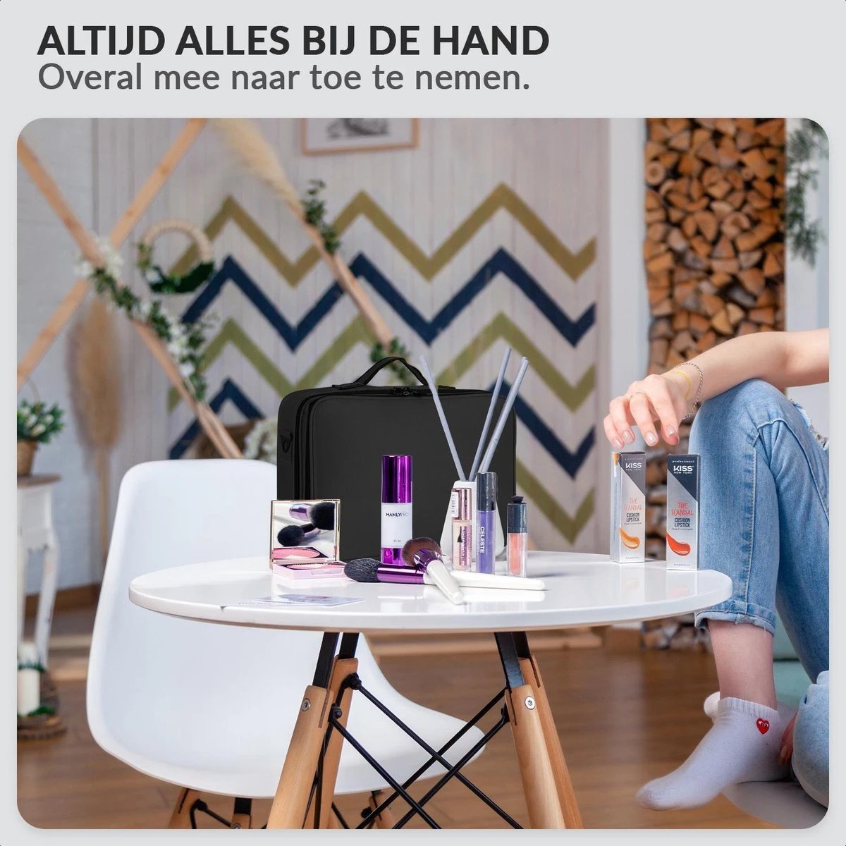 Cosmetica Koffer - Make-up Koffer Met Verstelbare Vakken - Visagie En Nagelstyliste Beauty Koffer - 37x27x13CM 2 Cosmetica Koffer - Make-up Koffer Met Verstelbare Vakken - Visagie En Nagelstyliste Beauty Koffer - 37x27x13CM - Afbeelding 2