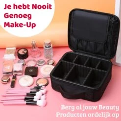 Mmoods Make-up Koffer – Make Up Tas Reizen – Makeup Organizer Verstelbaar -Beautycase Waterdicht – Make-up Tasje Voor Onderweg – Toilettas Voor Cosmetica Zwart -Cosmeticawinkel 1200x1200 1270