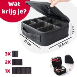 Mmoods Make-up Koffer – Make Up Tas Reizen – Makeup Organizer Verstelbaar -Beautycase Waterdicht – Make-up Tasje Voor Onderweg – Toilettas Voor Cosmetica Zwart -Cosmeticawinkel 1200x1200 1271