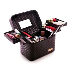 Confibel Make Up Koffer - Uitklapbaar - 5 Opbergbakken - Met Spiegel - Zwart -Cosmeticawinkel 1200x1200 1284