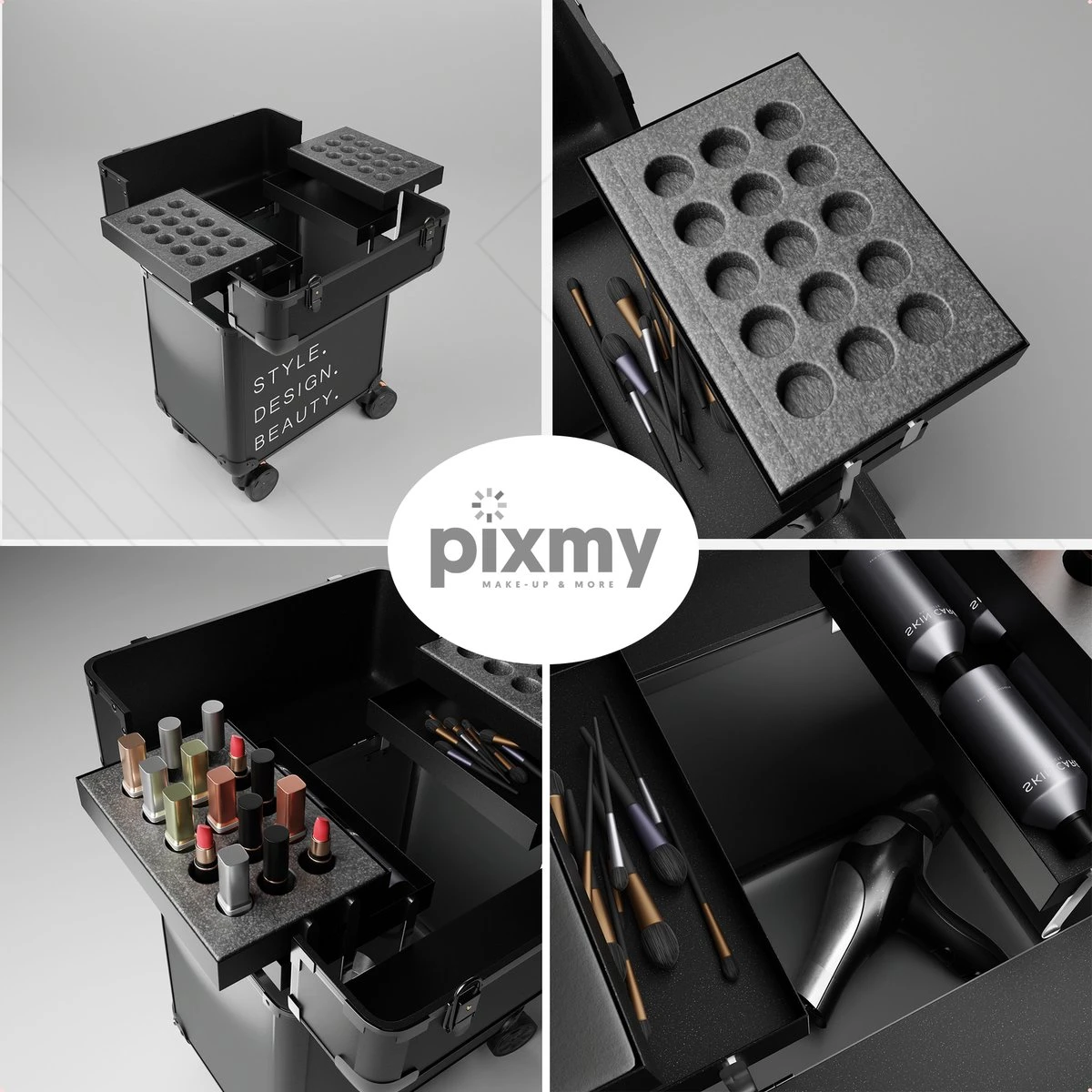 PIXMY® - MT130-S - Make Up Koffer - Cosmetica Koffer - DESIGN 9 PIXMY® - MT130-S - Make Up Koffer - Cosmetica Koffer - DESIGN - Afbeelding 9