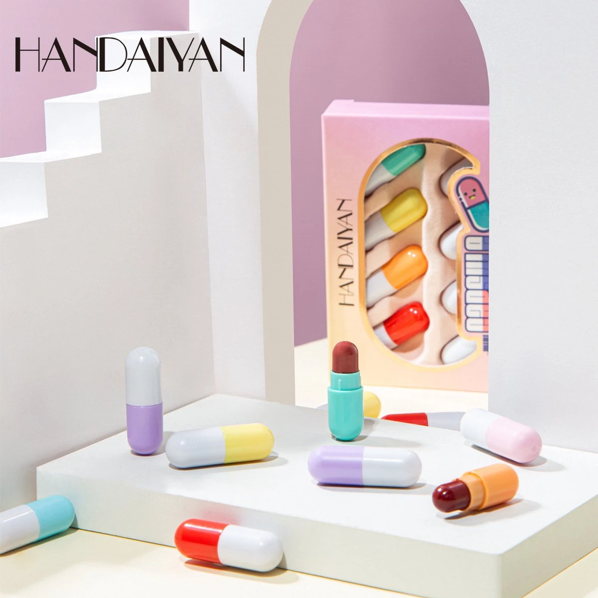 HANDAIYAN Mini Pil Lipgloss Capsule Lippenstift Lippenstift Voorbeeld 8 Kleurenset 2 HANDAIYAN Mini Pil Lipgloss Capsule Lippenstift Lippenstift Voorbeeld 8 Kleurenset - Afbeelding 2