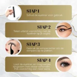 Naera Magnetische Wimpers Set - Inclusief Wimperzetter, Wimperhouder, Wimperschaar En 3 Flesjes Waterproof Eyeliner - 30 Keer Herbruikbaar - 12 Paar -Cosmeticawinkel 1200x1200 491