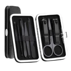 Manicure / Pedicure Set (8 Stuks) Hoge Kwaliteit Nagel Schaar Pincet Nagel Knipper Verzorging Zwart -Cosmeticawinkel 1200x1200 780