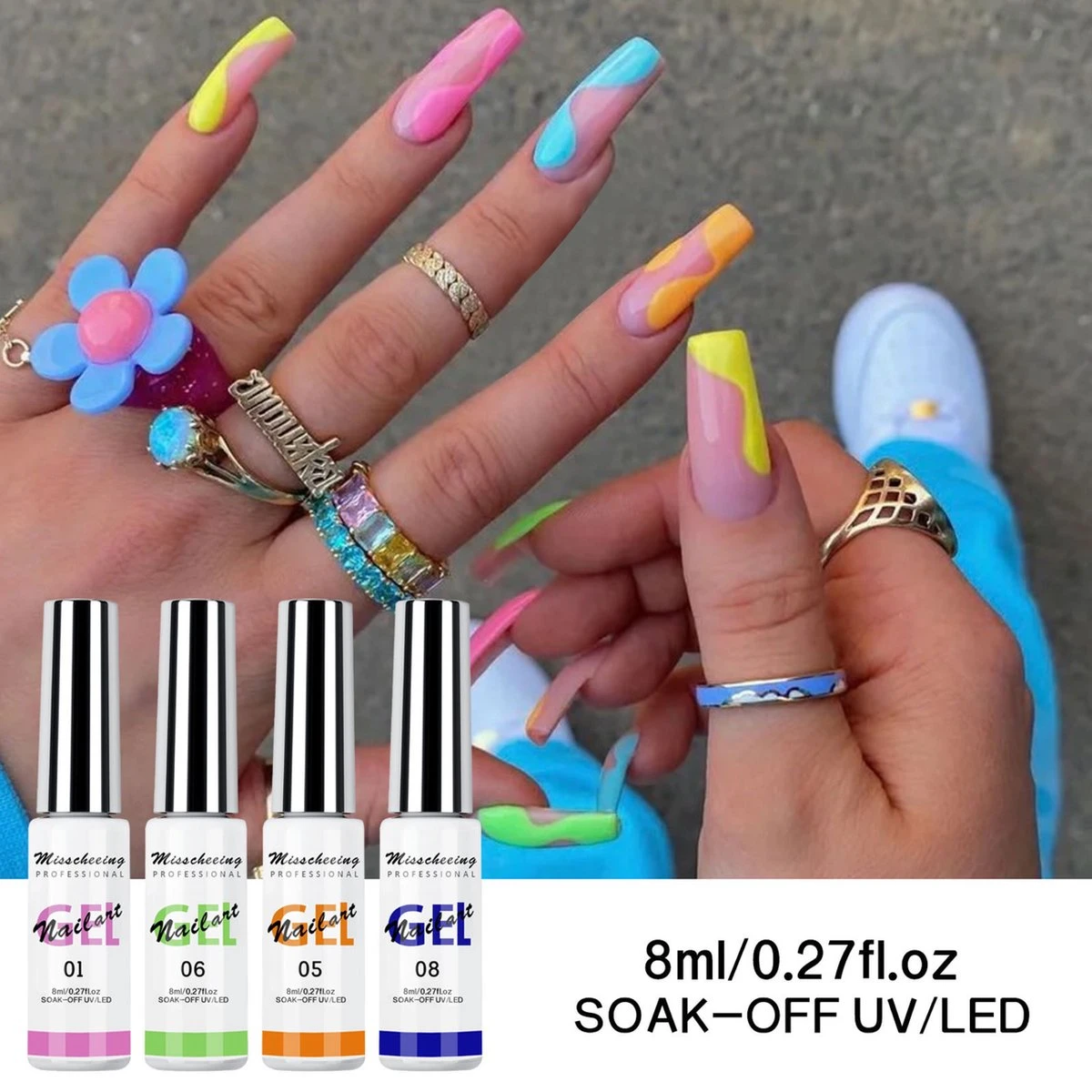 Nail Art Gel - Fine Liner Gel - 12 Stuks - UV/LED Gel - Gellak - Nagel Gellak - UV/LED Lamp - UV/LED Nageldroger - Gelnagels - Nepnagels - Acrylnagels - Tekenpenseel Nagels - Professioneel - Hoge Kwaliteit 3 Nail Art Gel - Fine Liner Gel - 12 Stuks - UV/LED Gel - Gellak - Nagel Gellak - UV/LED Lamp - UV/LED Nageldroger - Gelnagels - Nepnagels - Acrylnagels - Tekenpenseel Nagels - Professioneel - Hoge Kwaliteit - Afbeelding 3