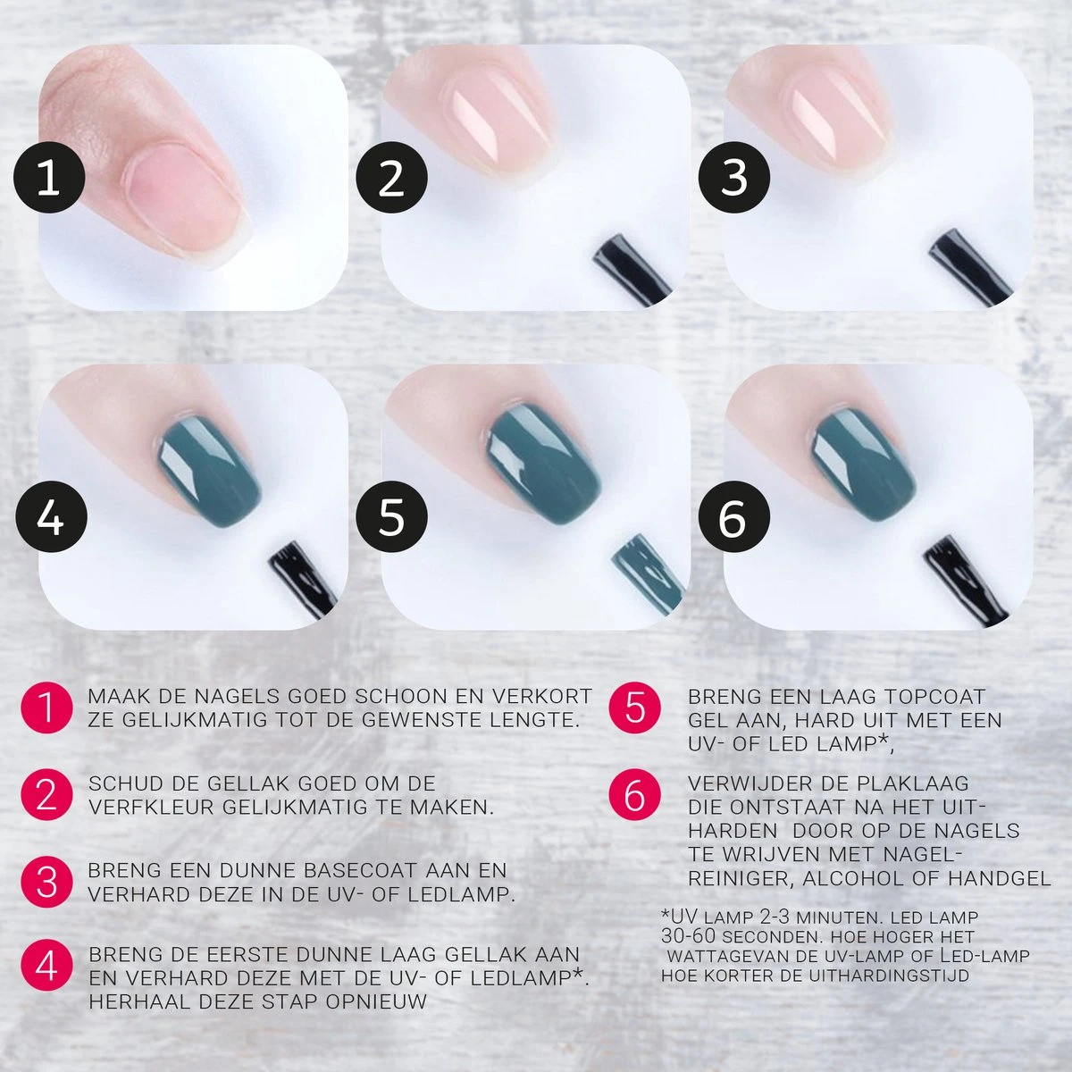 Miss Jules - 6-Delige Gellak Starterspakket - Nagellak - Kleur Paars, Roze & Glitter - Glanzend & Dekkend Resultaat 8 Miss Jules - 6-Delige Gellak Starterspakket - Nagellak - Kleur Paars, Roze & Glitter - Glanzend & Dekkend Resultaat - Afbeelding 8