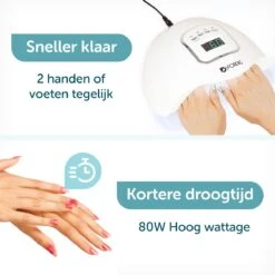 ForDig 80W Professionele Nageldroger Voor Gel Nagels - Nagellak Droger Met UV LED Lamp En Timer Voor Gelnagels - Nageldrogerlamp Met 45 LED Lampjes Voor Nagel Gellak - Geschikt Voor Manicure En Pedicure - Nagellakdroger Hard Gelpolish Builder -Cosmeticawinkel 1200x1200 975