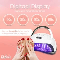 Rebela | Nageldroger | Gelnagels | GEL UV LED Nail Lamp 168w | UV Lamp Gelnagels | Led Nagellamp | Nageldroger | Wit -Cosmeticawinkel 1200x1200 978