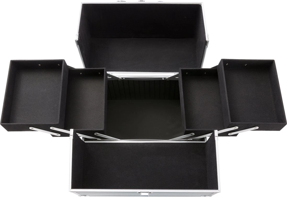 AREBOS Cosmetica Koffer - Beauty Case - Cosmetica Trolley - 15 L - Zilber 9 AREBOS Cosmetica Koffer - Beauty Case - Cosmetica Trolley - 15 L - Zilber - Afbeelding 9