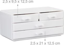A&K 2in1 Make-up Organizer - 4 Lades Cosmetica Opbergdoos - Kaptafel - Wit 15 A&K 2in1 Make-up Organizer - 4 Lades Cosmetica Opbergdoos - Kaptafel - Wit -Cosmeticawinkel 1200x839 2