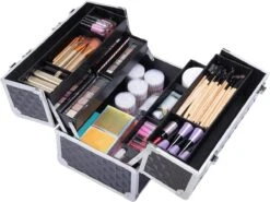 Make-upkoffer, Kapperskoffer, Cosmeticakoffer, Lege Nagelkoffer, Multikoffer, Afsluitbaar Voor Nageldesign/massageolie/fotoapparatuur, 34,7 X 22,2 X 25 Cm HMTM-YAHEE-411176 -Cosmeticawinkel 1200x898 4